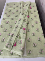 Netkota embriodery saree MS1496 Pastel PistaGreen