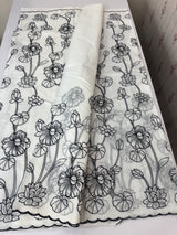 NetKota embriodery saree  MSH119 Black & White