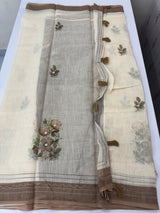 Semi linen saree with blouse MLS8765 (3)