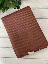 Semi silk saree with checks zari weaving MS81543- DuskyPeach