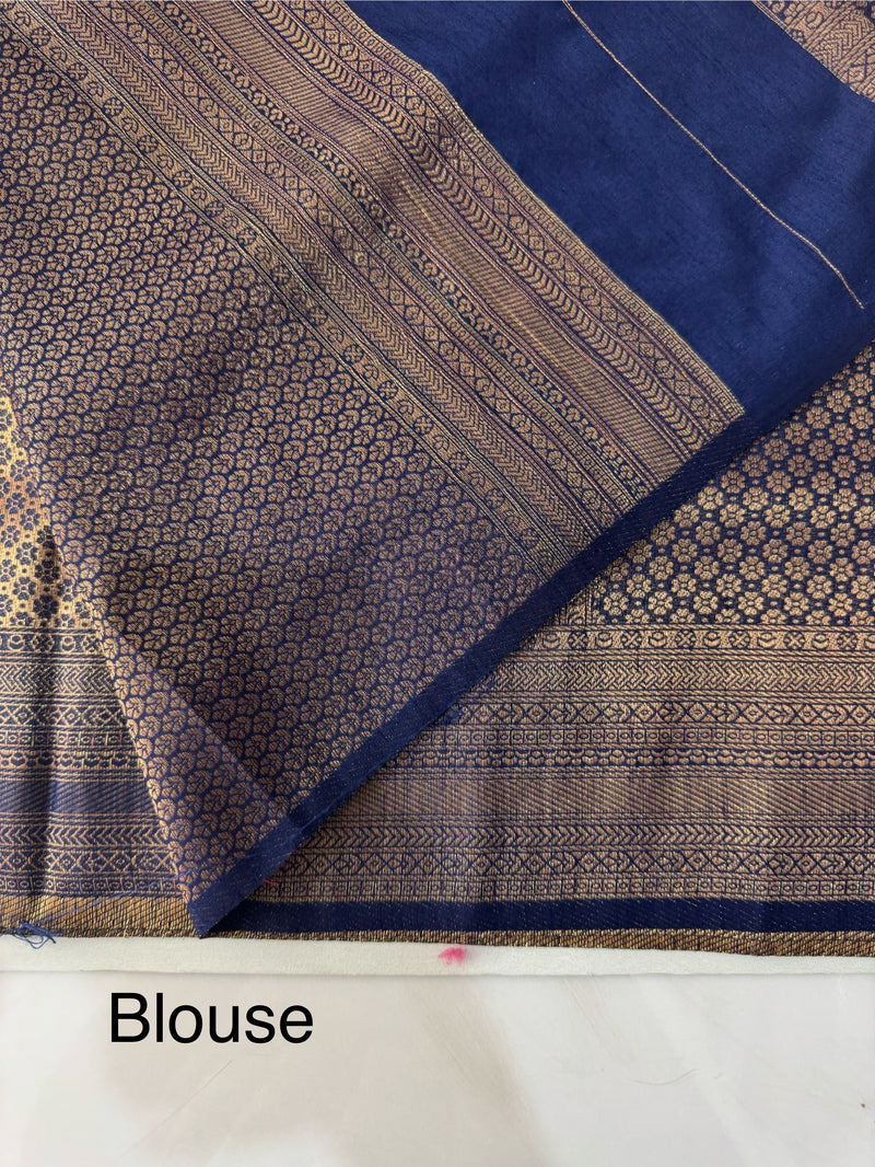 Banarasi soft silk saree MKSS1551 DarkBlue