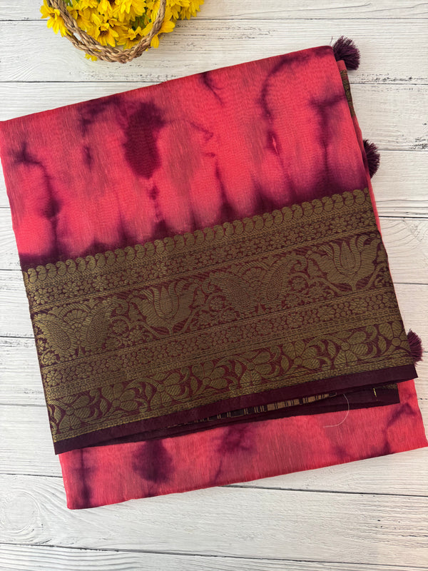 Tie & Dye Jute silk sarees  MJL987