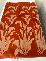 Semi organza saree with appliqué work - MSH906- RustOrange (3)
