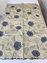 Semi tussar appliqué work saree MTS6589