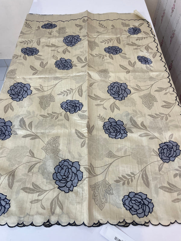 Semi tussar appliqué work saree MTS6589