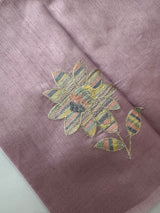 Tussar finish soft silk saree with thread embroidery MTS568 OnionPink