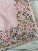 Phulkari NetKota embroidery saree - MSH126 PastelPink