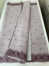 Cutwork Moonga checks saree MSH202 - Lavender