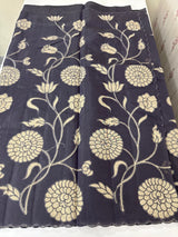 Viscose organza saree with applqiue work - MSH930 DarkPurple