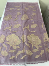 Semi Organza saree with tissue applique work MS5081- Lavender