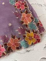 Crush Organza saree with embroidery borders MBS675