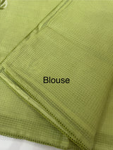Kota  checks saree with embroidery - MS7679 DustyGreen