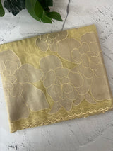 Premium Silk organza saree with applique work MSSA671 Pastel DustyYellow