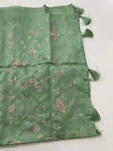 Tussar finish soft silk saree with thread embroidery MTS568 DustyGreen