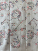 Blended tussar saree with embriodery - MS8665 Cream