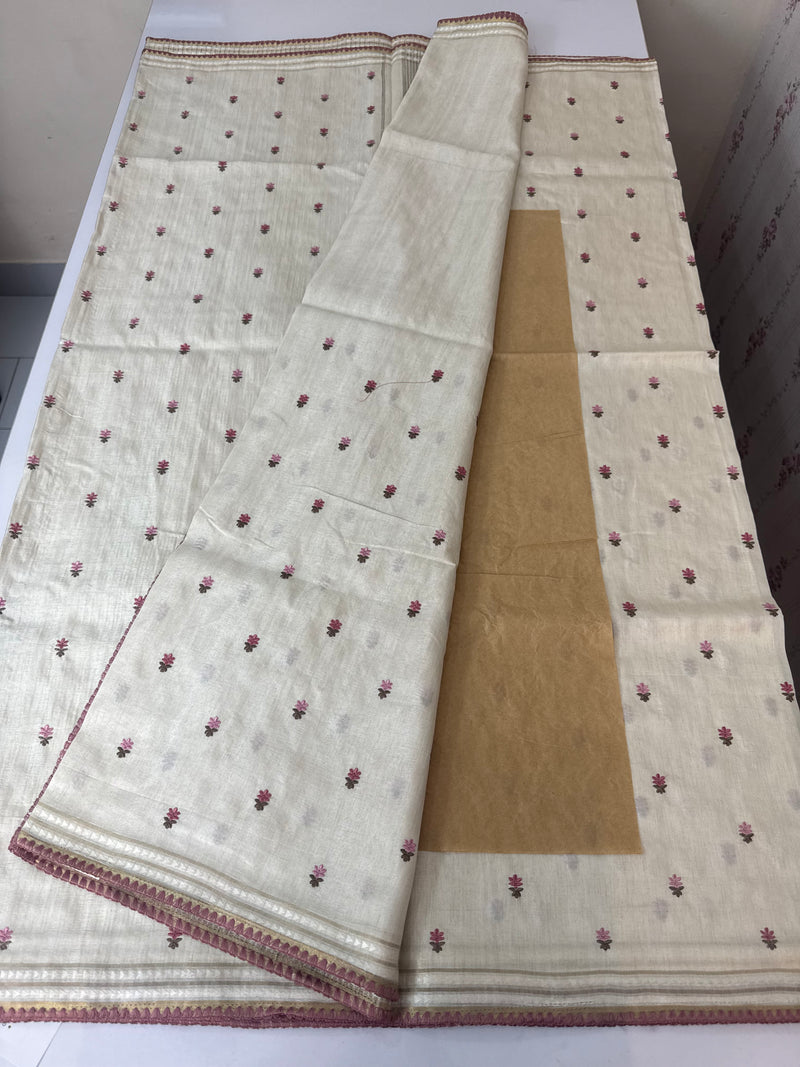 Blended soft tussar saree with thread work MTS9965