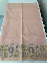 Soft Kota tissue silk saree with embriodery work MS49887 Pastel PeachPink