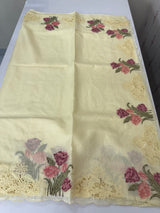 Kota silk saree with cutwork & embroidery borders  MKS15239 - PastelYellow
