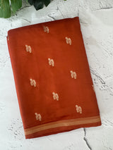 Soft Gachi silk saree with zari weaving MGH76 - RustOrange