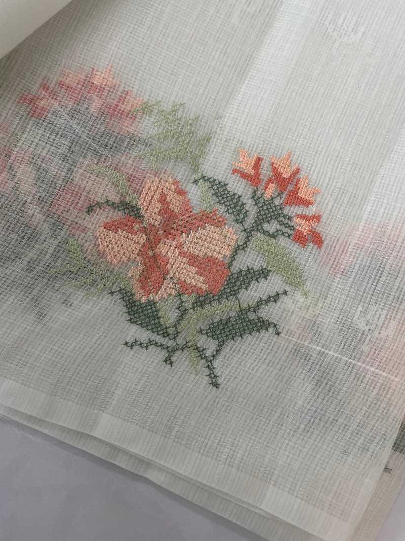 Silky kota embroidery saree MSK654