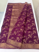 Banarasi Tussar Georgette Saree  - MS44376 Wine