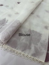 Tissue mix soft silk saree with applique work MTSS5432