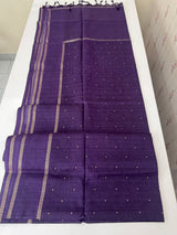 Tussar mix soft silk saree with Retta pettu borders - MST988 Purple