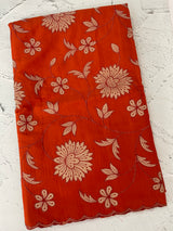 Malai chanderi saree with applique work MSM6201 Orange