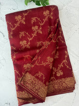 Banarasi Tussar Georgette Saree  - MS44376 Maroon