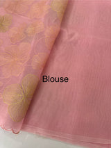 Viscose organza saree with thread work - MSH925 Pink