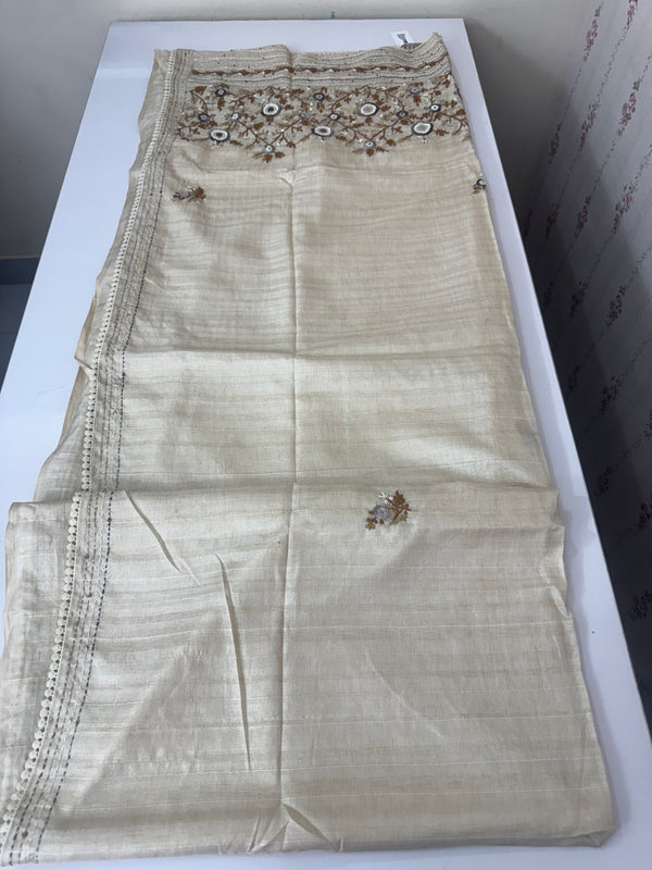 Kanta Handstitched Blended tussar silk saree MS90543