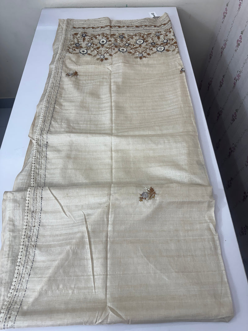 Kanta Handstitched Blended tussar silk saree MS90543