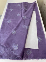 Organza saree with embroidery - MSH375 Purple