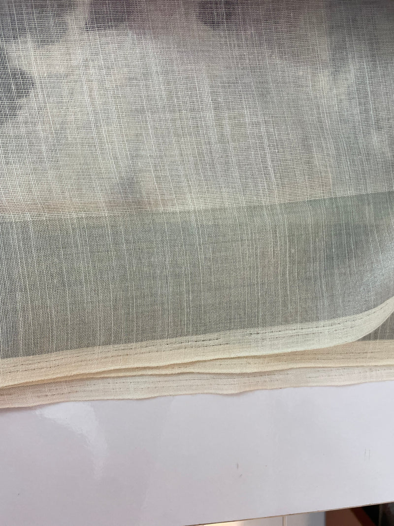 Handworked floral digital printed semi Linen Saree MLS611