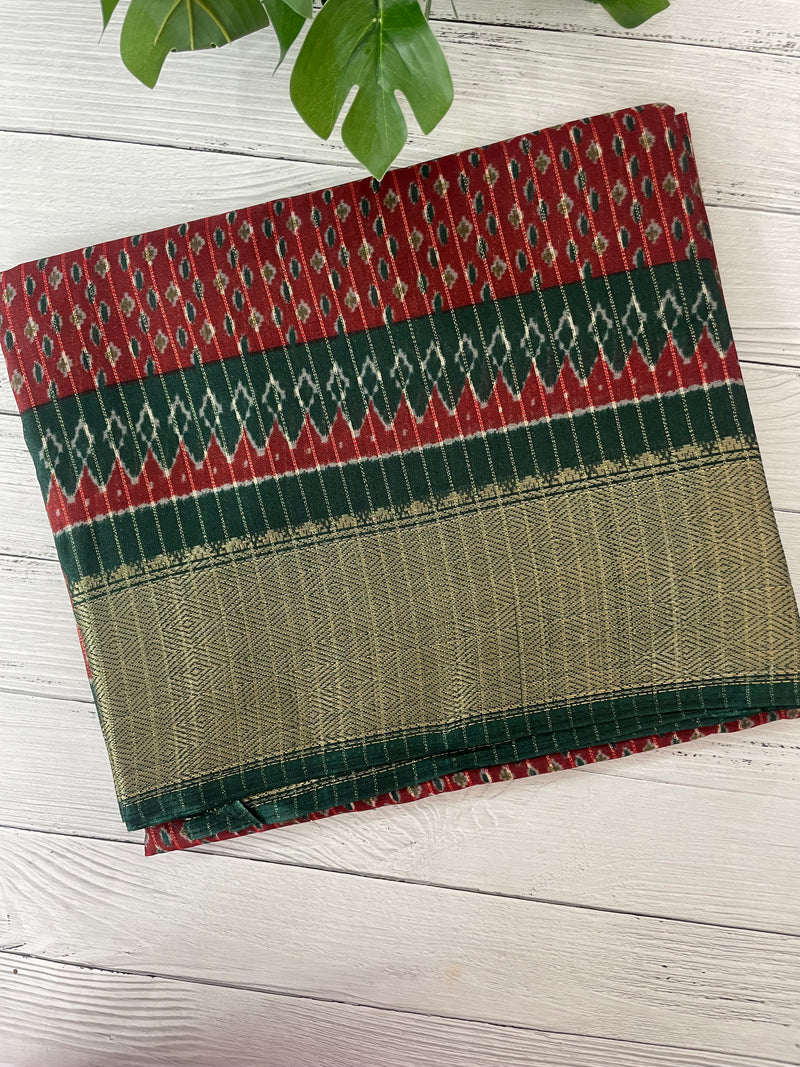 Semi silk saree with zari border MS99789