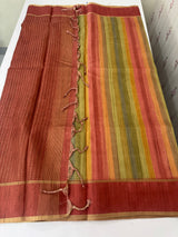 Multi color Semi silk saree with borders MSS489