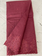 Crushed Matka Blended Tussar silk saree with embroidery MS4890- Burgundy