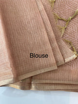 Tissue Silk embriodery saree MS49888 - PeachPink