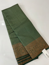 Semi silk saree with checks zari weaving MS81543- Green