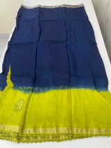 Chiffon georgette saree with crochet work - MS7633