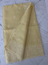 Silky kota embroidery saree MS5409 PastelYellow