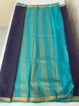 Crepe chiffon saree with small checks zari weaving  MS81890