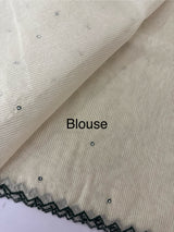 Mul Chanderi Tissue silk saree with foil work & scalloped borders - MNM249 Green