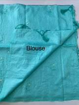 Butter silk saree with embroidery MTS569
