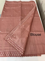 Blended tussar saree with cutwork - MSHK679 NudePeach