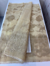 Organza saree with tissue applique work MS5081 - Beige