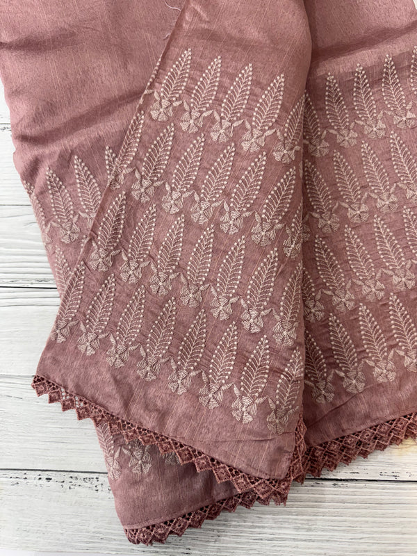 Art silk saree with embroidery SVTS26 DuskyMauve