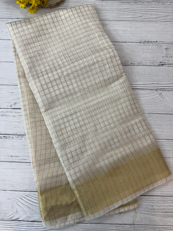 Semi organza saree with checks MOS8544
