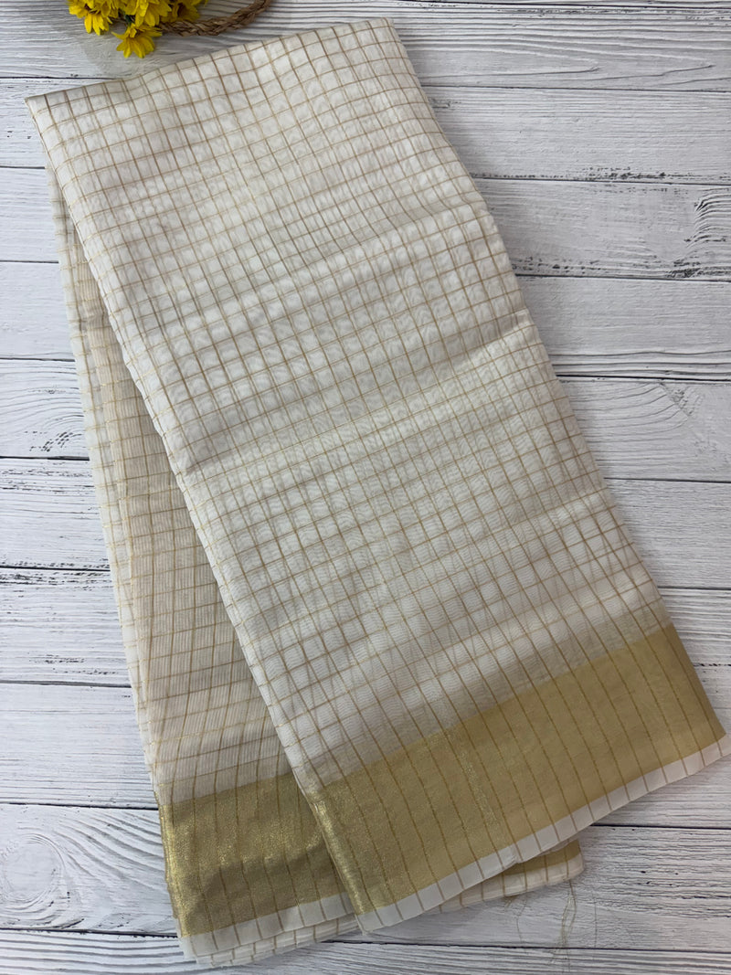 Semi organza saree with checks MOS8544