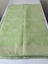 Semi linen saree with embroidery- MS15088 Pastel PistaGreen